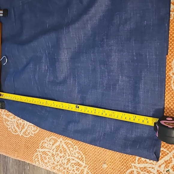 ANTONIO MELANI Dark Blue Pencil Skirt w/Faux Pockets, Linen Blend, Size 0 - Picture 5 of 11